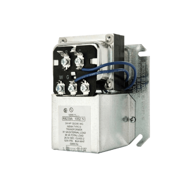 Centro de Ventilador / Transformador 38 VA / Relevador SPDT 3/4 HP / Montaje Caja 4 Pulgadas / Protección Sobrecarga