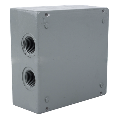 Caja Condulet Cuadrada / 4 Bocas 3/4″ (19.05 mm) / Aluminio Diecast / IK09 / Intemperie