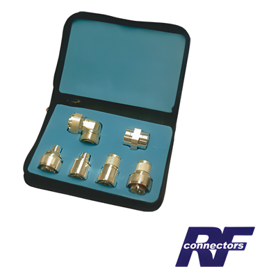 Kit de Adaptadores RF / 7-16 DIN y N / 6 Piezas / Rectos y Angulares / Telecomunicaciones