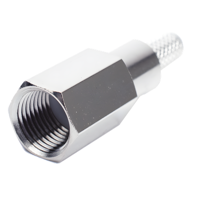 Conector Coaxial FME Macho / Anillo Plegable / Cable RG-58/U / Cuerpo Níquel / Contacto Oro / Aislante Teflón