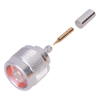 Conector RF N Macho / Anillo Plegable / 50 Ω / 0-11 GHz / Para Cable RG-58/U