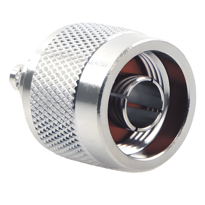 Conector Coaxial N Macho / Anillo Plegable / Cable RG-142/U / Frecuencia 11 GHz / Cuerpo Bronce Niquelado / Contacto Oro / Aislante Teflón
