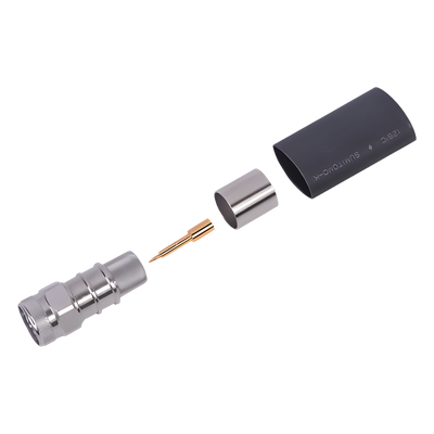 Conector RF N Macho Hexagonal / Anillo Plegable / Para Cable LMR-600 / LP600 / CNT-600 / Contacto Oro / Aislante Teflón