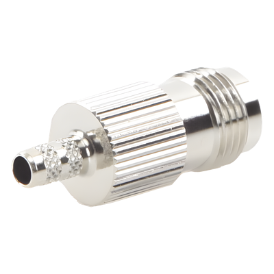 Conector TNC Hembra / Anillo Plegable / RG-58/U, RG-142/U / Bronce Niquelado / Contacto Oro / Aislante Delrin