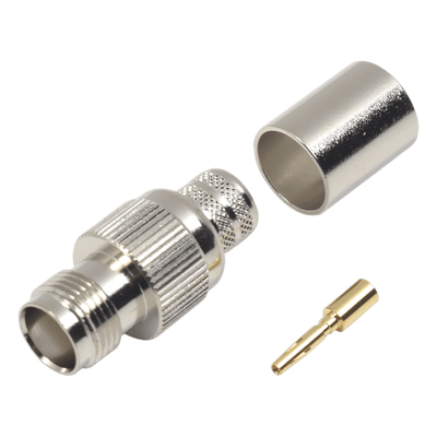 Conector TNC Hembra / Anillo Plegable / Bronce Niquelado / Contacto Oro / Teflón / 9913, 7810A, 8214, CNT-400, RG8/U-SYS, RFLASH-1113