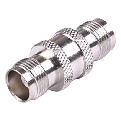 Adaptador Barril RF / Conector TNC Hembra a TNC Hembra / Montaje en Línea / Cuerpo Bronce Niquelado / Contacto Oro / Aislante Teflón