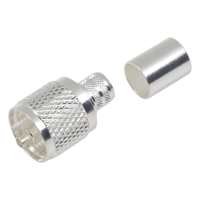 Conector UHF Macho / Anillo Plegable / RG-8, RG-213/U, BELDEN 8237, 8267 / Cuerpo Bronce Niquelado