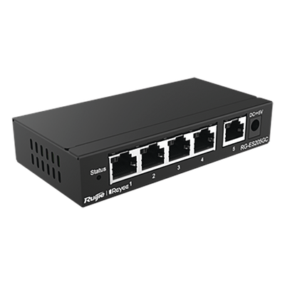 Switch Administrable / 5 Puertos Gigabit / Capacidad 10 Gbps / Gestión Cloud y Móvil / 16 VLANs / 5W Máximo