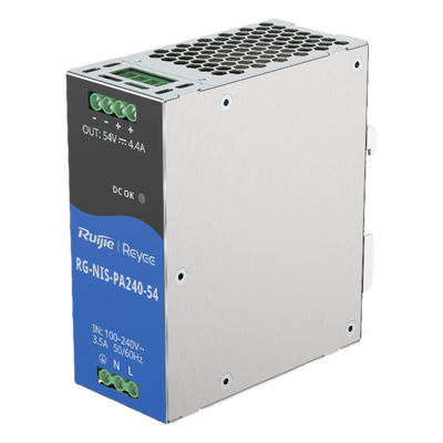 Fuente de Alimentación AC/DC / 240W / Montaje DIN-RAIL / Eficiencia 90% / Protección Sobrecarga y Cortocircuito / Diseño Industrial Compacto