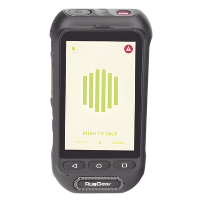 Radio PoC / Botón PTT Dedicado / Android 10 Go / Altavoz 105 dB / Micrófono Dual con Cancelación de Ruido / Batería 3000 mAh / SIM 1GB Incluida / Servicio 12 Meses