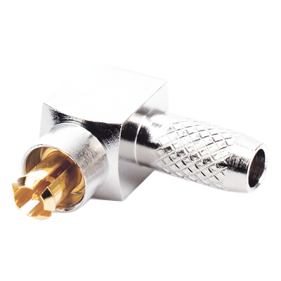 Conector RF MC Card / Macho en Ángulo Recto / Anillo Plegable / Para Cable RG-316/U
