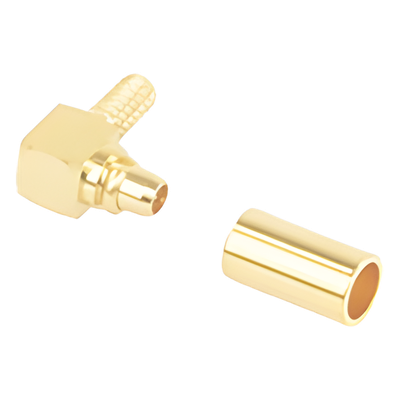 Conector Coaxial / MMCX Macho / Ángulo Recto / Anillo Plegable / Oro/Teflón / RG-174/U, LMR-100A