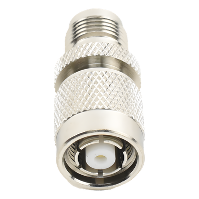 Adaptador RF en Línea / Conector TNC Macho Inverso a TNC Hembra / Cuerpo Bronce Niquelado / Contacto Oro / Aislante Teflón