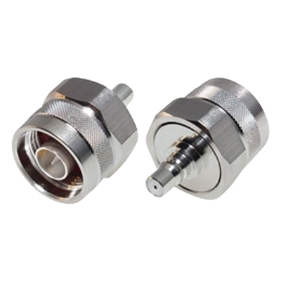 Adaptador RF de Bajo PIM / N Macho a QMA Hembra / 0-6 GHz / 50 Ohm / VSWR ≤1.25 / Bronce Blanco y Oro