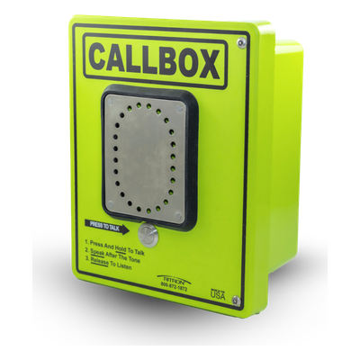Intercomunicador Bidireccional / 2 W (AC) / 800 mW (Batería) / Audio Ajustable de Alta Intensidad / IP65 / Carcasa Antivandálica de Fibra de Vidrio / Control de Acceso por Relay / Entrada de Sensor