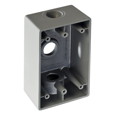 Caja Condulet / 3 Bocas 1/2″ (12.7 mm) / Aluminio Diecast / Intemperie / Volumen 300.1 cm³ / NPT