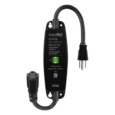 Interruptor de Enchufe para Exteriores / Control On/Off / IP66 / 15 A Iluminación / 1/2 HP Motores / RadioRA 3