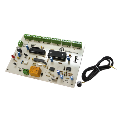 Tarjeta Radio Alert / 6 Zonas / Activación DTMF o Llave de Seguridad / Relevador 5A / Monitoreo Audio 1 Minuto