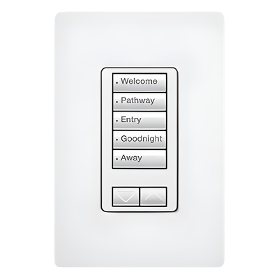 Teclado de Pared / 5 Botones Programables / Subir/Bajar / Retroiluminado / 120 V / RadioRA 2