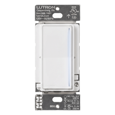 Atenuador de Pared Táctil / 250 W LED+ / 500 W Incandescente / 120 V / Neutro Requerido / Fase Seleccionable / RadioRA 3