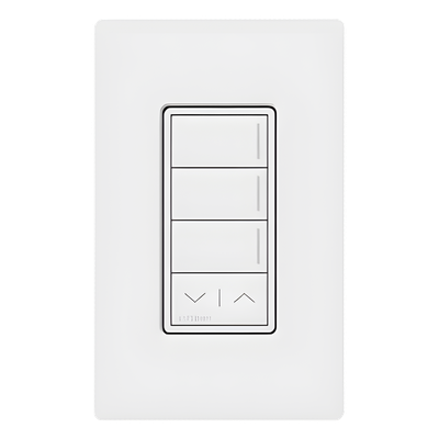 Teclado de Pared Inalámbrico RF / 3 Botones Programables / Ajuste de Intensidad Subir/Bajar / Retroiluminación LED / Acabado Satinado