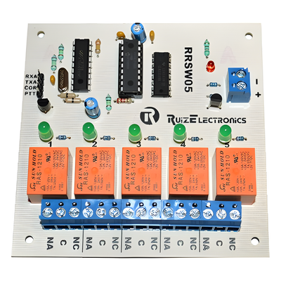 Tarjeta decodificadora / 5 zonas / Relevadores 500W / Control DTMF / Alimentación 10-15V DC