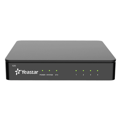 Conmutador IP SIP / 20 extensiones / 10 llamadas simultáneas / 2 puertos FXO analógicos