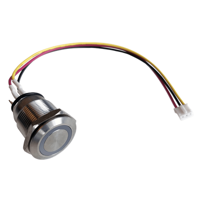 Botón de Acero Inoxidable / IP65 / 19 mm / LED Programable 3.3V / 4 Canales / Cable 60 cm (1.97 ft)
