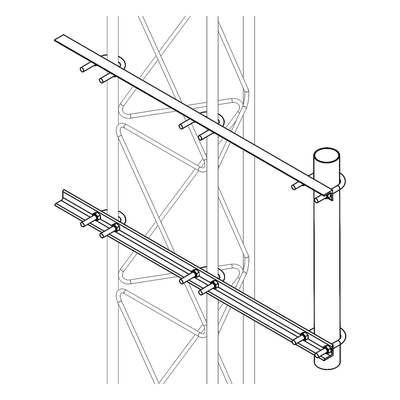 Brazo Lateral para Torre / Acero ASTM A-36 / Galvanizado en Caliente / Tubo Ø 2′ Cal. 18 / Altura 50 cm (19.7 in) / Separación 20 cm (7.9 in) / Compatible STZ30G