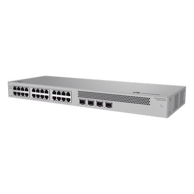 Switch Capa 2 Administrable / 24 Puertos Gigabit / 4 Puertos SFP+ 10GE / Capacidad 98 Gbps / Tasa Reenvío 73 Mpps / Gestión Web, App y Nube
