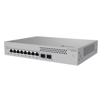 Switch de Acceso Administrable Capa 2 / 8 Puertos Gigabit / 2 Puertos SFP 1/2.5 Gbps / 26 Gbit/s Non-Blocking / Sin Ventiladores / Gestión en la Nube