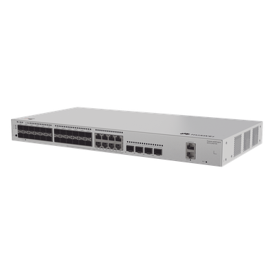 Switch Capa 3 Administrable / 24 Puertos 1GE SFP / 8 Puertos Combo 10/100/1000 Mbps / 4 Puertos 10GE SFP+ Uplink / iStack / ERPS