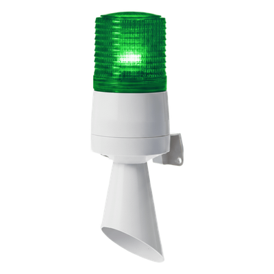 Baliza LED con Zumbador / 60 mm / 95 dB / IP54 / 24 VCD / Fijo e Intermitente / -30°C a +50°C