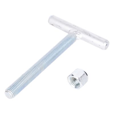 Ancla para base triangular / Varilla roscada 3/4′ / ASTM-36 Cal. 16 / Galvanizado electrolítico / 18 cm varilla / 12 cm travesaño