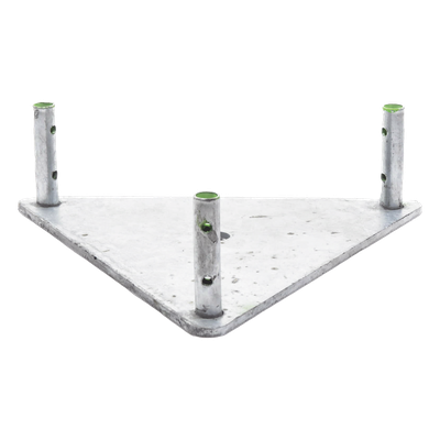 Base para Torre / Placa de Acero 1/4′ / Niple 3/4′ Galvanizado / Concreto Estructurado / Compatible TZ30