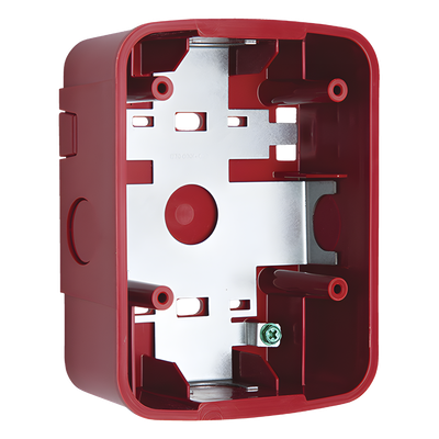 Caja de Montaje en Pared y Techo / Para Bocina y Bocina con Estrobo / Color Rojo / Compatible Serie L