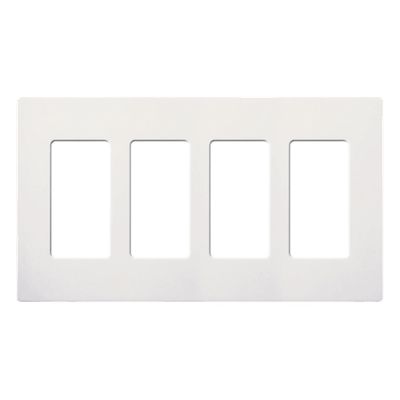 Placa de Pared / 4 Espacios / Sin Tornillos / Acabado Satinado Snow / Apertura Designer / 213 mm (8.4 in) Ancho