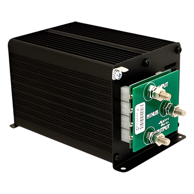 Convertidor DC-DC / Entrada 20-35 VDC / Salida 13.8 VDC / 60 A / Eficiencia 92% / 3.5×3.7×7.0 pulgadas