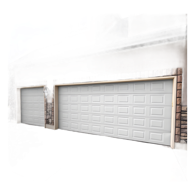 Puerta de Garage Residencial / Panel Calibre 26 / Relleno Poliuretano 43 mm / Densidad 45 kg/m³ / Diseño Americano / Operación Silenciosa