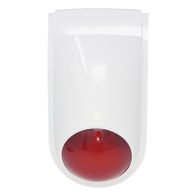 Sirena Estrobo / 110 dB / 12 VCC / Estrobo Rojo Integrado / Interior y Exterior
