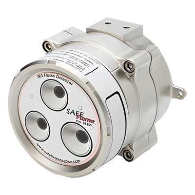 Detector de Flama IR3 / Triple Sensor Infrarrojo / Alcance 60 m (196.9 ft) / Campo de Visión 90° / IP67 / A Prueba de Explosión / Aluminio o Acero Inoxidable