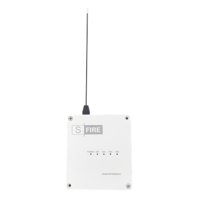 Receptor Inalámbrico / 2500 m (8202.1 ft) de Alcance / 4 Salidas de Relevador Tipo C / Frecuencia 433.92 MHz / Operación -20°C a +80°C