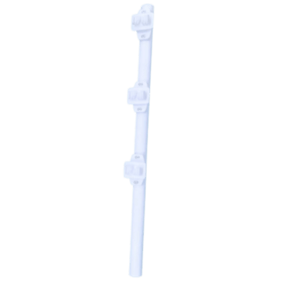 Poste de Paso / Tubo de Acero Galvanizado / Diámetro 1″ / Longitud 75 cm (2.46 ft) / 3 Aisladores / Pintura Blanca / Peso 0.5 kg