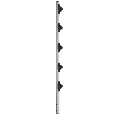 Poste de Paso para Cercas Eléctricas / Tubo de Acero Galvanizado / 5 Aisladores / Longitud 1.2 m (3.9 ft) / Diámetro 25 mm (1 in) / Peso 0.92 kg
