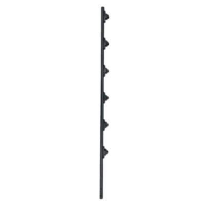 Poste de Paso para Cerca Eléctrica / Tubo de Acero Galvanizado / 6 Aisladores / 1.4 m (4.6 ft) / Diámetro 25 mm (1 in) / Acabado Negro