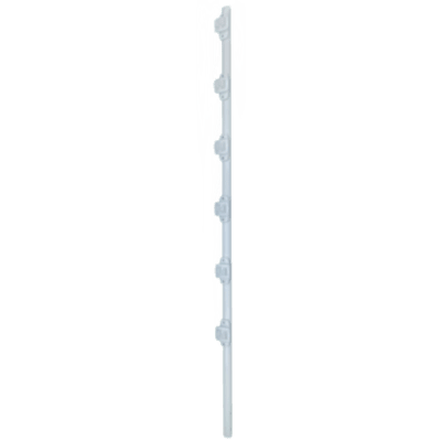 Poste de Paso para Cerca Eléctrica / Tubo de Acero Galvanizado / 6 Aisladores / 1.4 m (4.6 ft) / Diámetro 25 mm (1 in) / Pintura Blanca Exterior