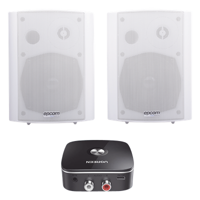 Sistema de Altavoces Amplificados / 2x20W RMS a 8Ω / Bluetooth / Woofer 5» / Tweeter 1.5» / Montaje en Pared / Respuesta 80 Hz-18 kHz