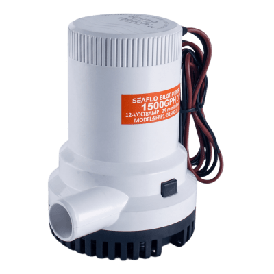 Bomba de Achique / 1500 GPH (5678 LPH) / 12V CD / Filtro Extraíble / Alta Eficiencia / Diseño Compacto