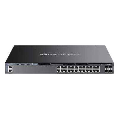 Switch L3 Gestionable PoE+ / 24 Puertos Gigabit / 4 Slots 10G SFP+ / Stacking 80 Gbps / PoE 720W / Redundancia N+1