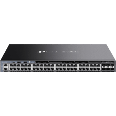 Switch Gestionable L3 / 48 Puertos Gigabit / 6 Slots SFP+ 10G / Capacidad 216 Gbps / Apilamiento 8 Unidades / Fuentes Redundantes